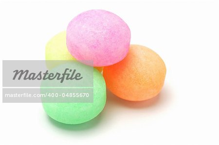 Colorful fumigant naphthalene balls isolated on white background Colorful fumigant naphthalene balls isolated on white background