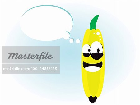 Cheerful Cartoon banana talking
