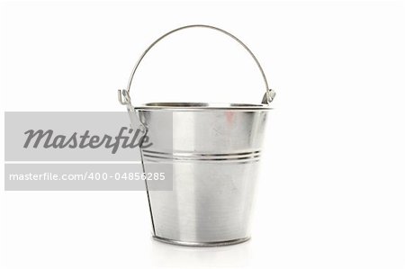 Metal bucket isolated on a white background