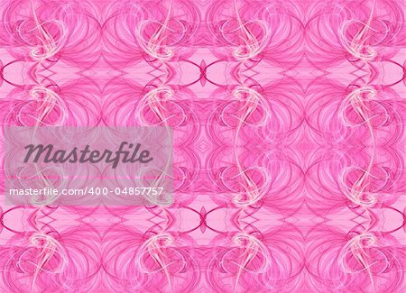 Seamless abstract fractal wallpaper, textile pattern or background in pastel pink, hot pink, red and white.