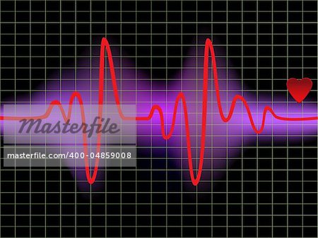 Heartbeat monitor with a heart