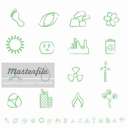 Eco and environment green icon set