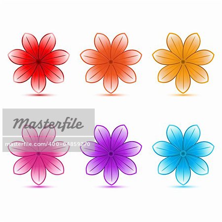 illustration of colorful flowers on white background