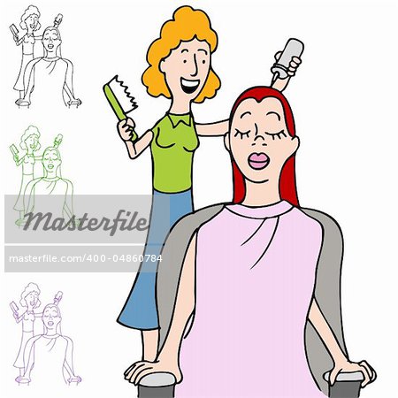 An image of a woman in a hair salon getting a hair coloring.