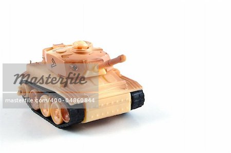 toy tank isolated on a white background.