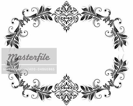 Abstract floral vector frame backgrounds  in Victorian style