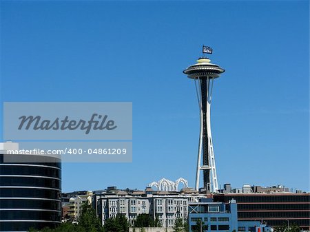 view of the seattle skyline with the space needle, pacific northwest