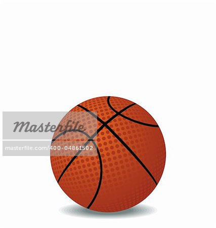 Realistic illustration of basket ball isolated on white background - vector