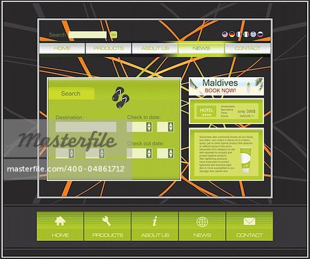 Travel website template design vector