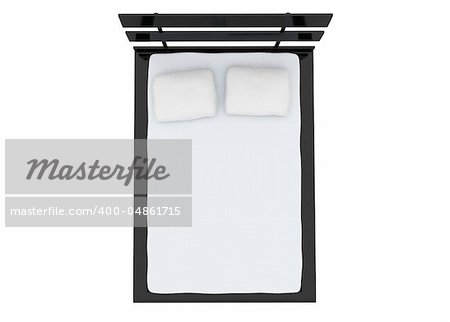 double bed isolated on white