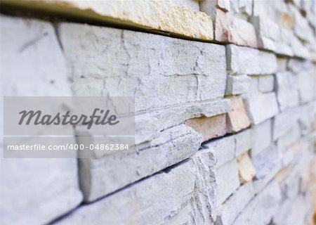 Close up  stone wall in perspective view