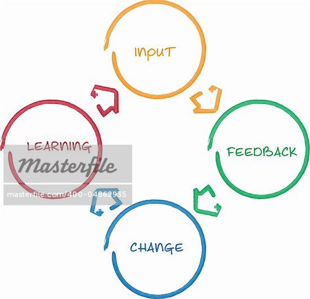 Learning improvement cycle staff business strategy whiteboard diagram