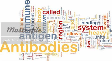 Background concept wordcloud illustration of medicine antibodies immunity