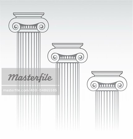 Vector illustration of a Greek Ionic Columns, easy to edit