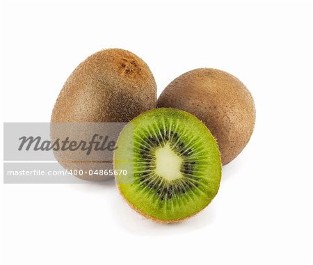 Fresh kiwi fruit isolated on white background