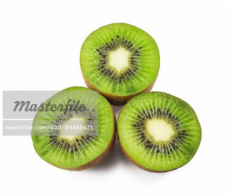 Close up of kiwi fruit on white background