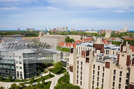 University of Chicago campus aerial photo.
