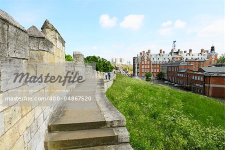 City walls in York, UK