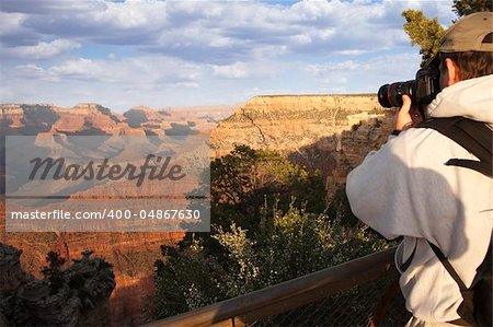 Photographer Shooting the Beautiful Landscape of the Grand Canyon.