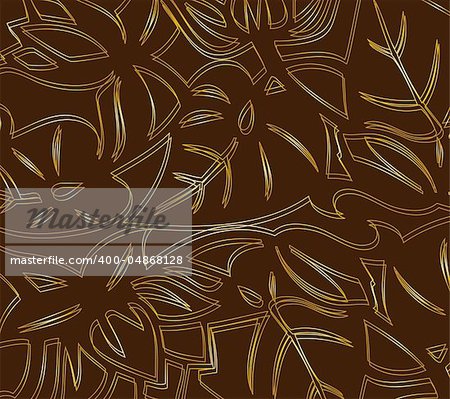 Vector gold and brown floral background with pattern