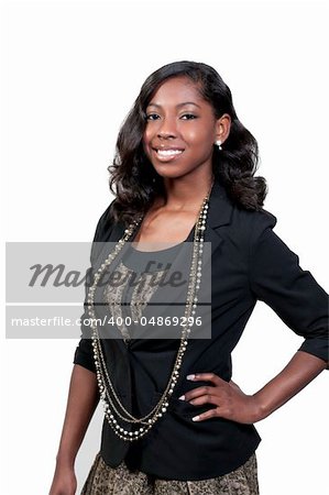 A very beautiful African American black woman teenager