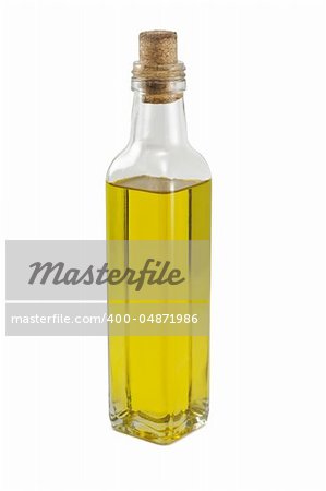 A bottle of oil isolated on white background