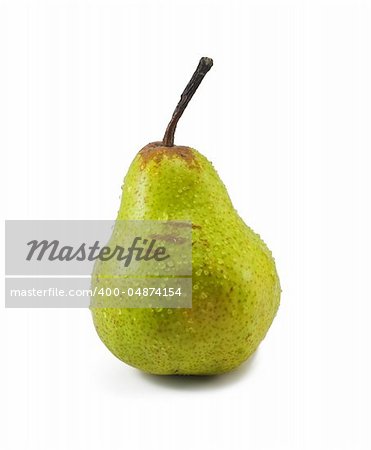 Fresh green pear isolate on white background