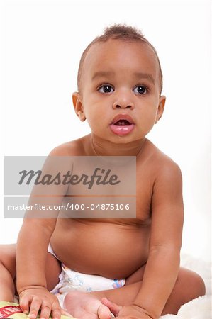 Adorable African American Boy  smiling