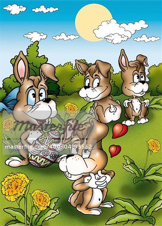 Easter Cartoon - Background Illustration, Bitmap