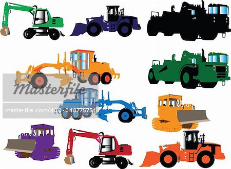 construction machines collection - vector