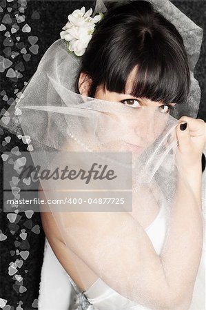 bride it covered face by the veil