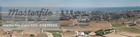 Panoramic view of Costa da Caparica, portugal. Atlantic Ocean view.