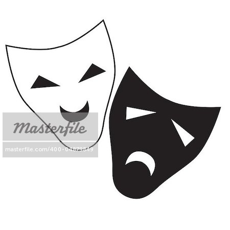 Vector theater mask isolated illustration character tragedy and comedy .