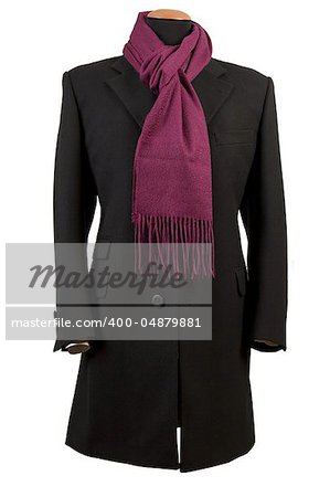 Front view of black elegant suit, business fashion