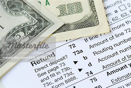Money refunded on the United States tax return