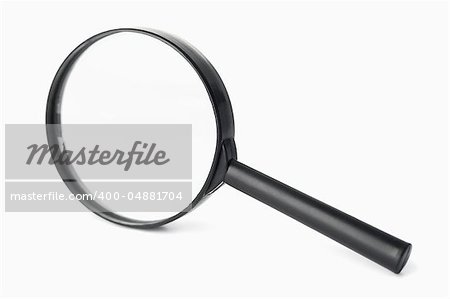 Magnifying glass against a white background