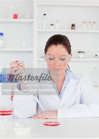 Young scientist preparing a sample