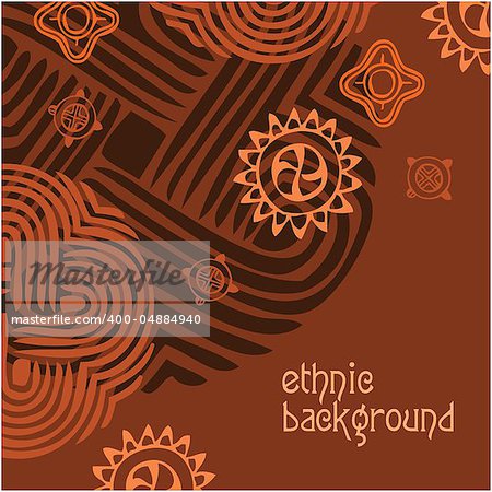 Ethnic background - the template. Vector frame.