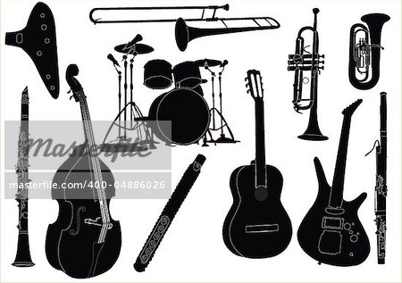 musical instruments collection - vector