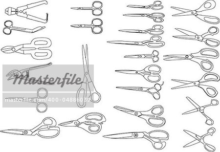 scissors collection - vector