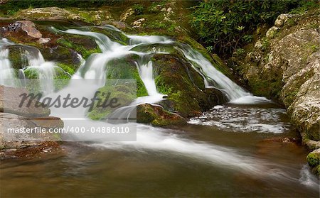 Smooth cascades along a road to Cades Cove.