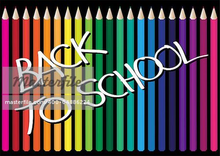 Set of color range of school crayons