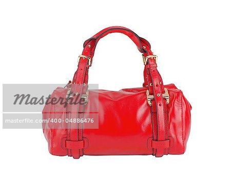 red woman bag isolated on white background