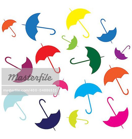 background with mix of color umbrellas