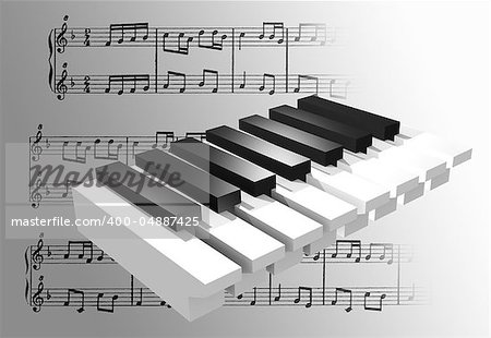 an 3d music sign with a piano ladder