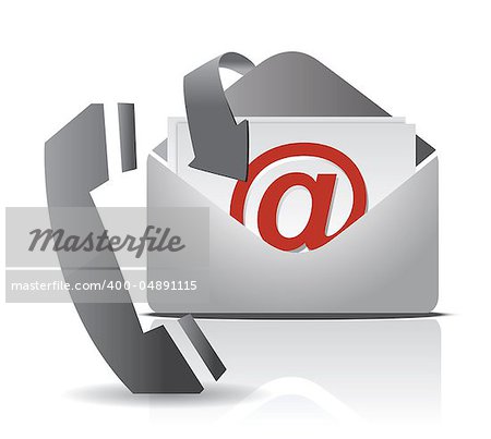 contact us illustration design isolated over white