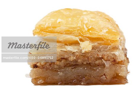 Closeup view of oriental sweet isolated on the white background