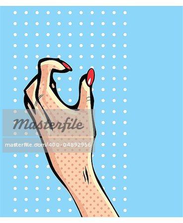 Hand icon in pop art comic style from big vintage comic symbol collection