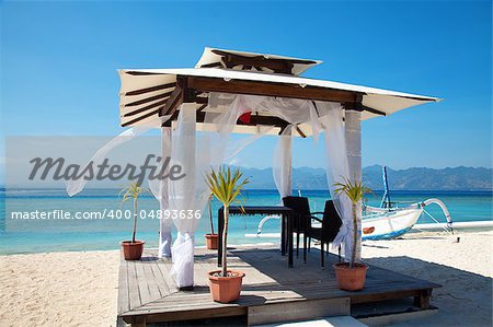 Beach weddings pavilion in Gili islands, Indonesia