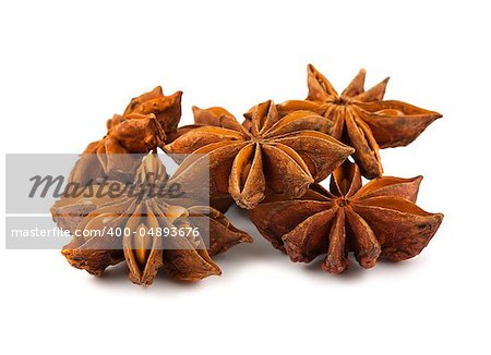 Anise stars isolated on white background